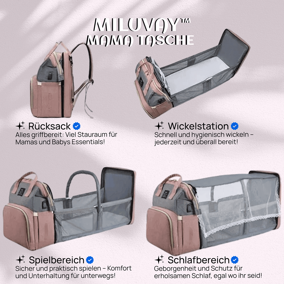 Miluvay™ Mama Tasche 3-in-1 Wickelrucksack & Babybett