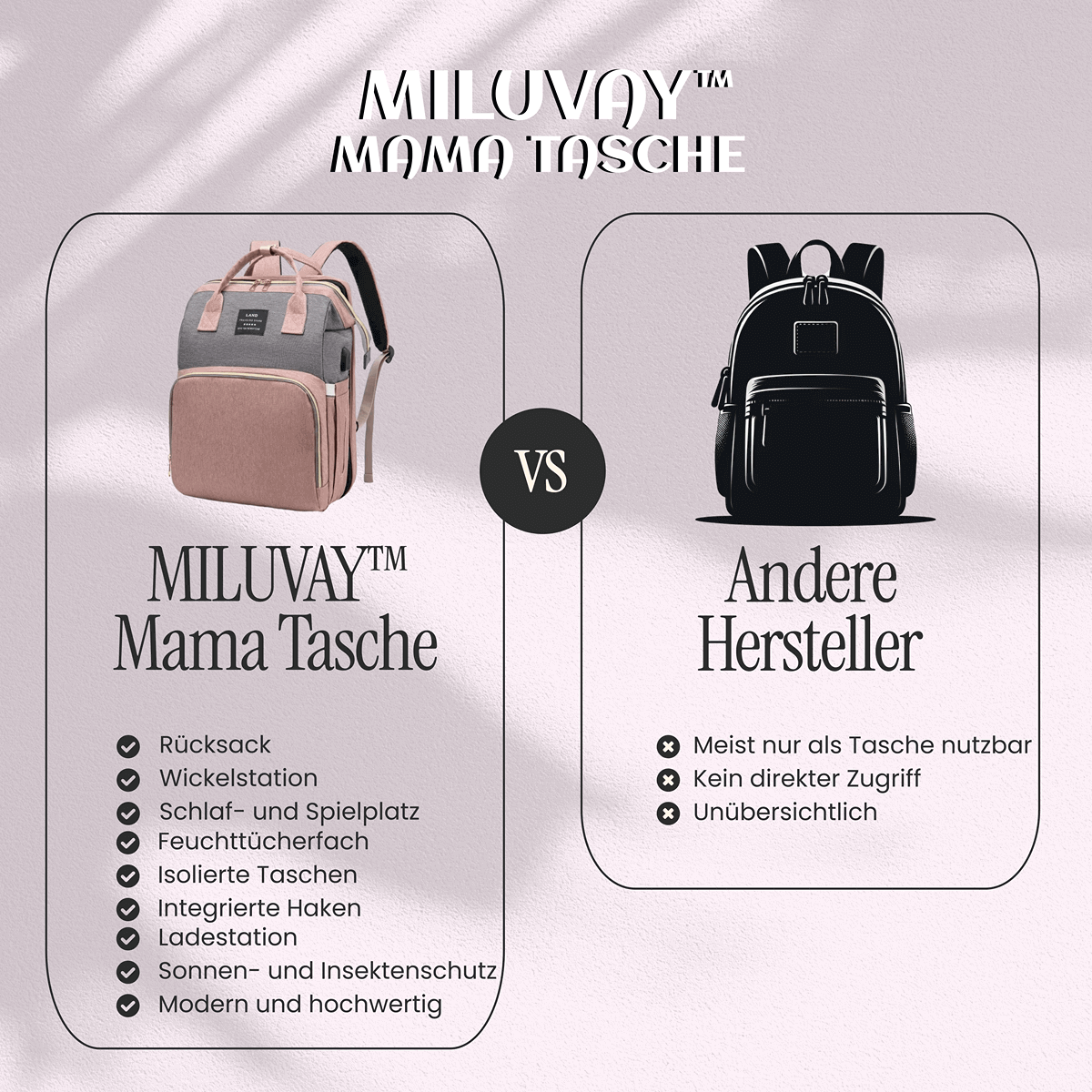Miluvay™ Mama Tasche 3-in-1 Wickelrucksack & Babybett