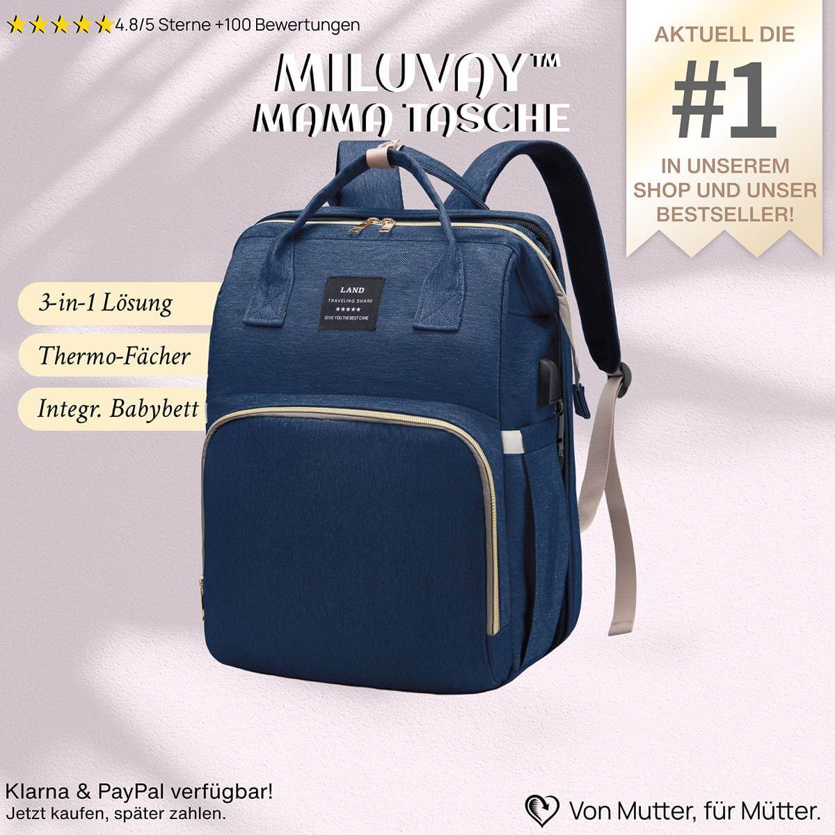 Miluvay™ Mama Tasche 3-in-1 Wickelrucksack & Babybett